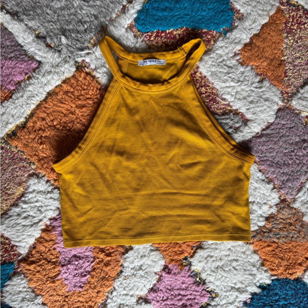 Zara Golden Yellow Halter Tank Top